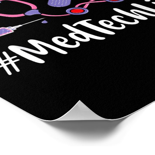 Med Tech Valentines Day Women Heart Stethoscope Ap Poster (Hoek)