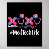Med Tech Valentines Day Women Heart Stethoscope Ap Poster (Voorkant)