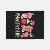 Med Tech Women Coffee Lovers Funny Valentine's Day Fleece Deken (Voorkant (Horizontaal))