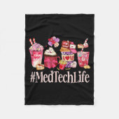 Med Tech Women Coffee Lovers Funny Valentine's Day Fleece Deken (Voorkant)