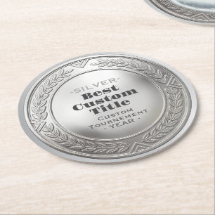 Medaille Aangepast 3D Realistisch Bewerkbaar Folie Ronde Kartonnen Onderzetter