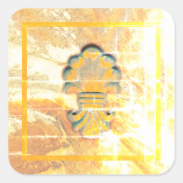 medaille in  stijl vierkante sticker