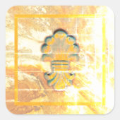 medaille in  stijl vierkante sticker (Voorkant)