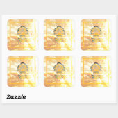 medaille in  stijl vierkante sticker (Vel)