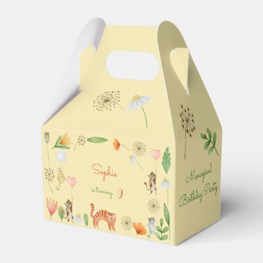 Medaille Katten en Bloemen Verjaardagsfeestje Bedankdoosjes (Voorkant Zijde)