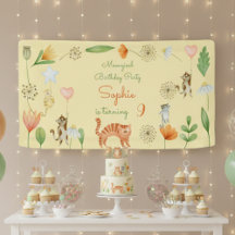 Medaille Katten en Bloemen Verjaardagsfeestje