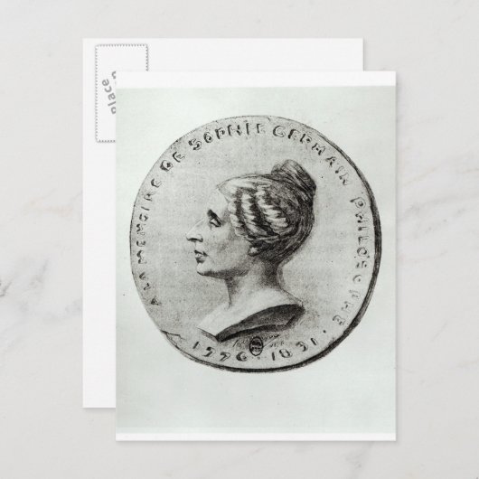 Medaille met Sophie Germain Briefkaart (Voorkant / Achterkant)