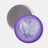 medaille miraculeuse / Wunderbare Medaille | lila Magneet (Voorkant / Achterkant)