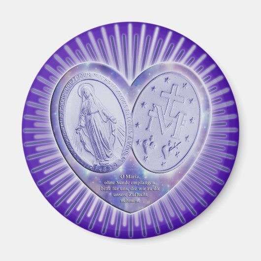 medaille miraculeuse / Wunderbare Medaille | lila Magneet (Voorkant)