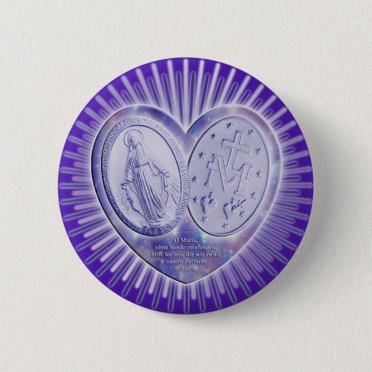 medaille miraculeuse / Wunderbare Medaille | lila Ronde Button 5,7 Cm (Voorkant)
