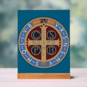 Medaille van de Heilige Benedictus Acryl Bord (Neutraal)
