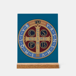 Medaille van de Heilige Benedictus Acryl Bord