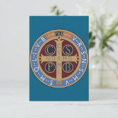 Medaille van de Heilige Benedictus Bedankkaart (Staand voorkant)