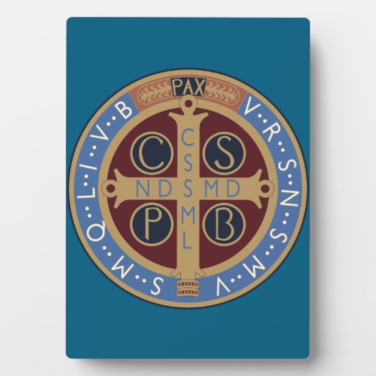 Medaille van de Heilige Benedictus Fotoplaat (voorkant)