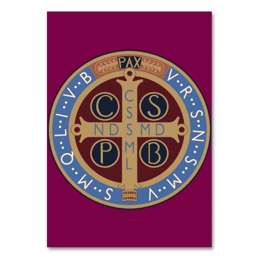 Medaille van de Heilige Benedictus Kaart (Voorkant)