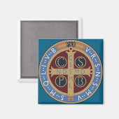 Medaille van de Heilige Benedictus Magneet (Voorkant / Achterkant)