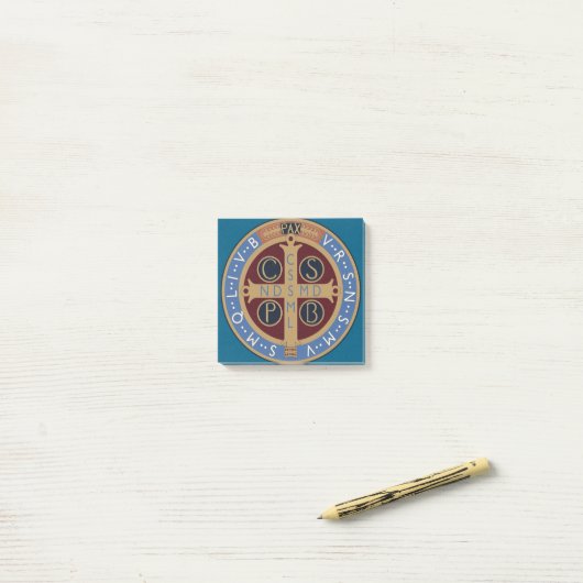 Medaille van de Heilige Benedictus Post-it® Notes (Op bureau)