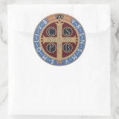 Medaille van de Heilige Benedictus Ronde Sticker (Tas)