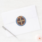 Medaille van de Heilige Benedictus Ronde Sticker (Envelop)