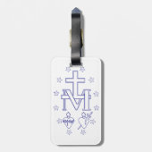 Medaille van Onze Lieve Vrouw van Genade Bagagelabel (Achterkant verticaal)