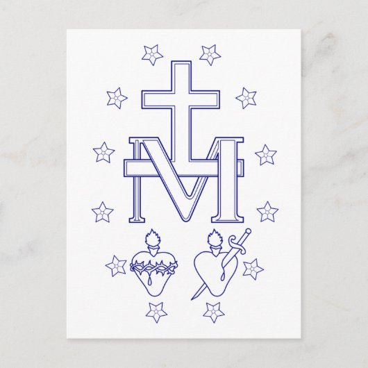 Medaille van Onze Lieve Vrouw van Genade Briefkaart (Voorkant)