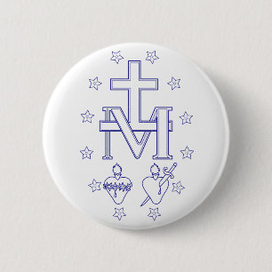 Medaille van Onze Lieve Vrouw van Genade Mirakel K Ronde Button 5,7 Cm