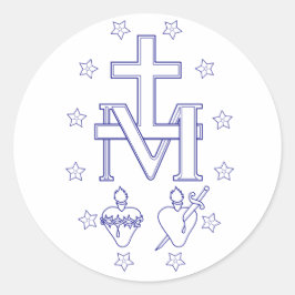 Medaille van Onze Lieve Vrouw van Genade Mirakel K Ronde Sticker