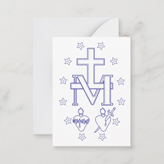 Medaille van Onze Lieve Vrouw van Genade Notitiekaartje (Voorkant)