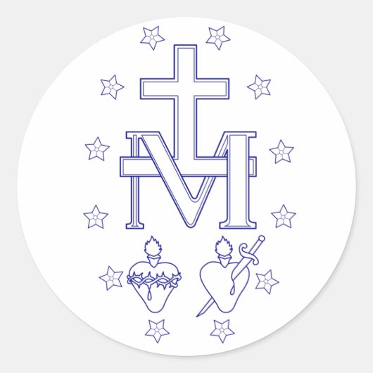 Medaille van Onze Lieve Vrouw van Genade Ronde Sticker (Voorkant)