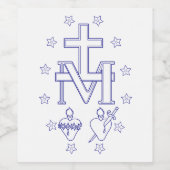 Medaille van Onze Lieve Vrouw van Genade Wijn Etiket (Enkel label)