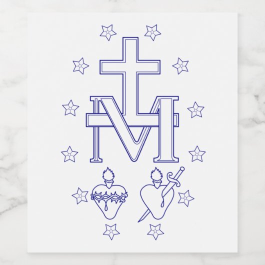 Medaille van Onze Lieve Vrouw van Genade Wijn Etiket (Enkel label)