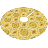 Medaillon in Mosterd Gouden Gele Batik Patroon Kerstboom Rok (Gekanteld)