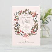 Medaillon krans bos paddenstoel blush kaart (Staand voorkant)