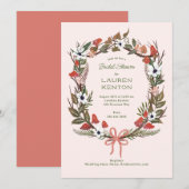 Medaillon krans bos paddenstoel blush kaart (Voorkant / Achterkant)