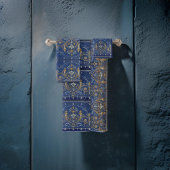 Medaillons, motieven blauw goud Victoriaans zilver Bad Handdoek