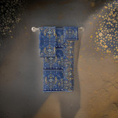 Medaillons, motieven blauw goud Victoriaans zilver Bad Handdoek