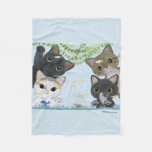 Medaka Cats Fleece Deken