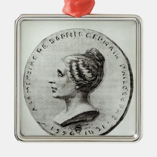 Medal die Sophie Germain afschildert Metalen Ornament (Voorkant)