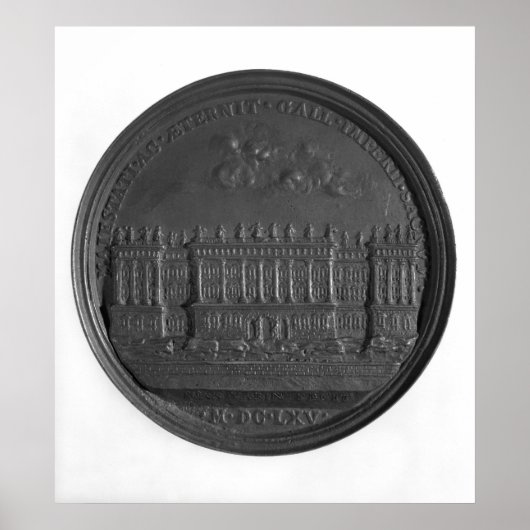 Medal met Bernini's ontwerp voor het Louvre Poster (Voorkant)