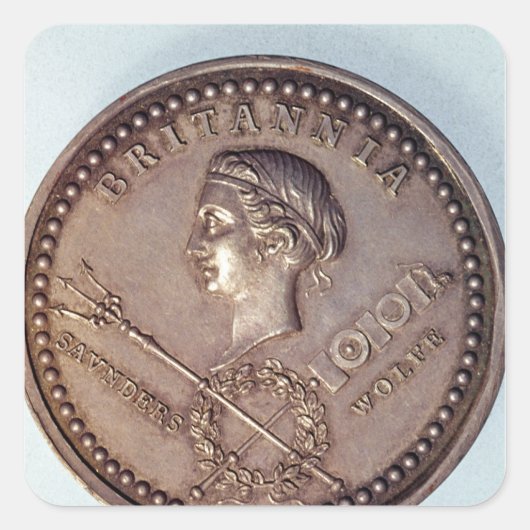 Medal ter herdenking van de Britse gevangenneming  Vierkante Sticker (Voorkant)