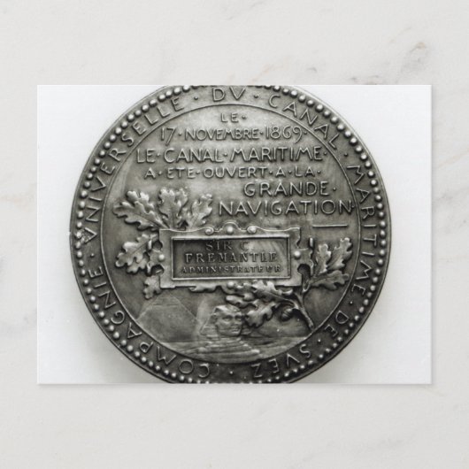 Medal ter herdenking van de opening van de Suez Briefkaart (Voorkant)