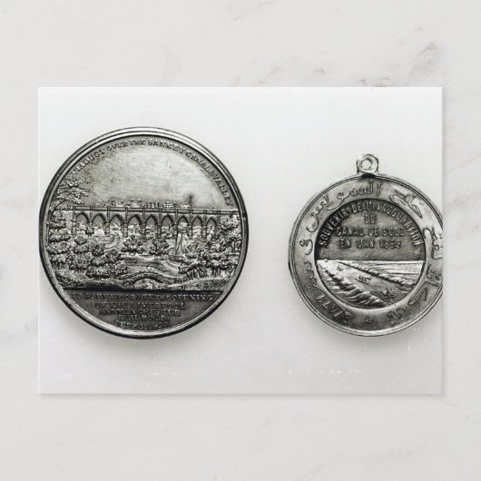 Medal ter herdenking van de opening van de Suez Briefkaart (Voorkant)