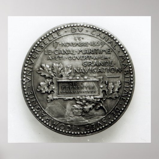 Medal ter herdenking van de opening van de Suez Poster (Voorkant)