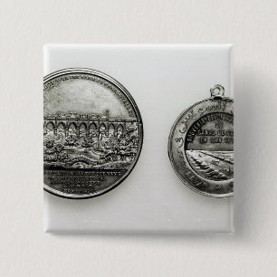 Medal ter herdenking van de opening van de Suez Vierkante Button 5,1 Cm
