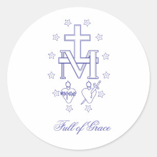 Medal van Onze Lieve Vrouw van Genade Miraculous M Ronde Sticker
