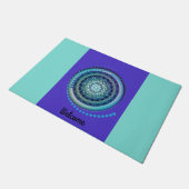 Medallion Aqua blue paarse Welcome Mat (Schuin)