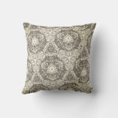 Medallion Beige Taupe Modern Kussen (Achterkant)