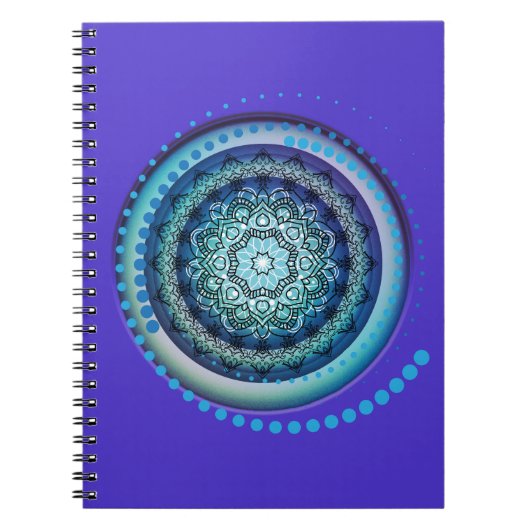 Medallion Blue Paars Green Design Spiral Notitiebo Notitieboek (Voorkant)