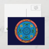 Medallion Design Peace-teken Briefkaart (Voorkant / Achterkant)