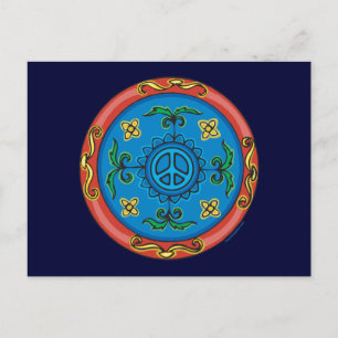 Medallion Design Peace-teken Briefkaart